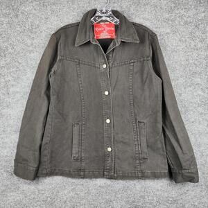 Rustic Denim Jacket Mens Medium Brown House Of Blues Denim Button Front Pockets
